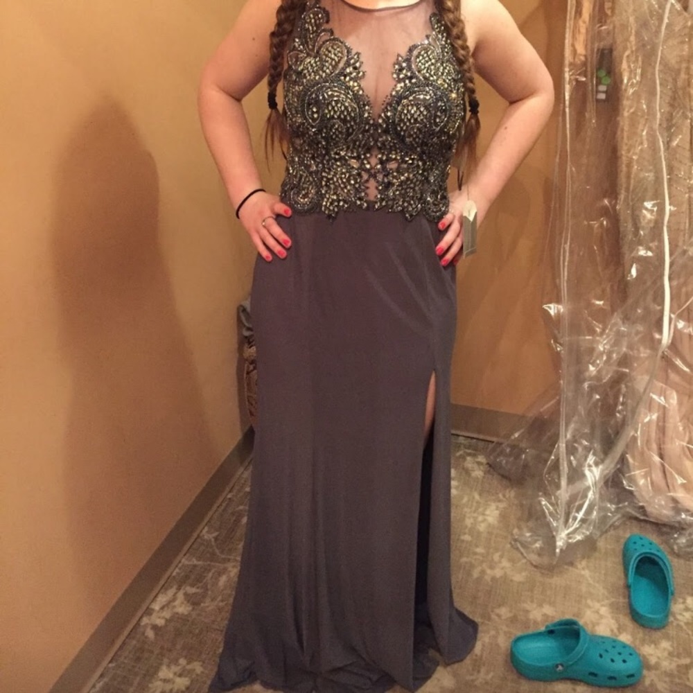Gray prom dress